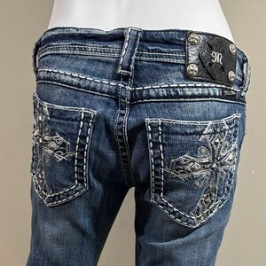 Women's Blue Embellished Jeans